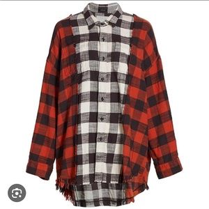 R13 Drop Neck Combo Work Shirt NWOT